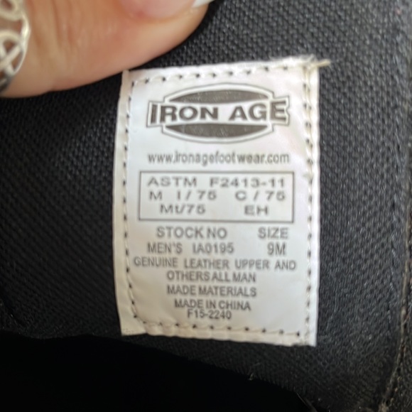 IRON AGE 10 INCH WELLINGTON WITH ZIPPER COMPOSITE TOE BROWN - Picture 6 of 11